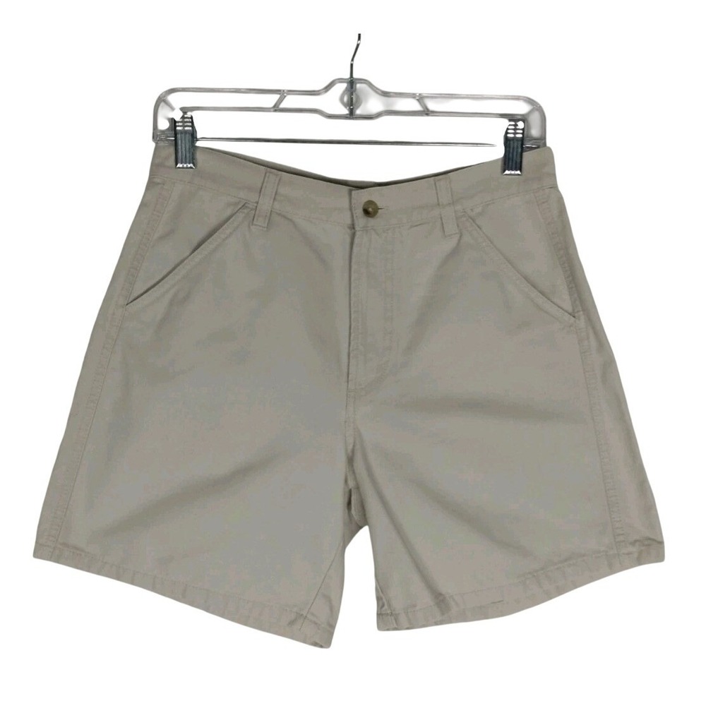 Columbia Womens Chino Shorts Beige Lined Flat Front 100% Cotton Size 6